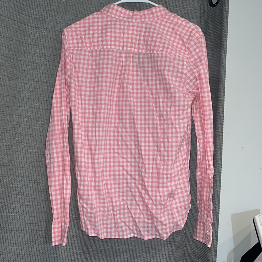Gap Size Medium Pink Gingham Print Button Down Sh… - image 5